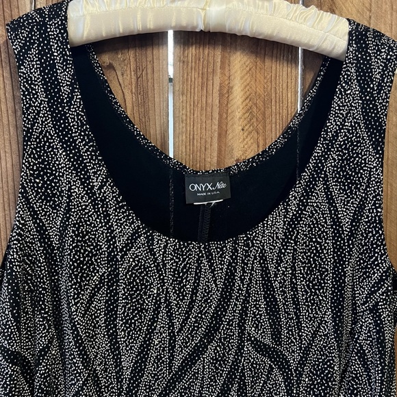 Onyx Nite Black & Silver Sparkly Glitter Tank Top 1920’s Flapper Faerie Size 2X - Picture 2 of 5